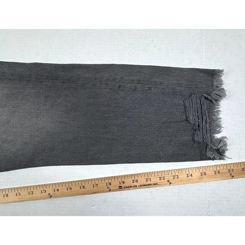 FRAME Gray Distressed Jeans Womens 29 30X27 Frayed Hem Button Fly Cropped EUC - Picture 7 of 11